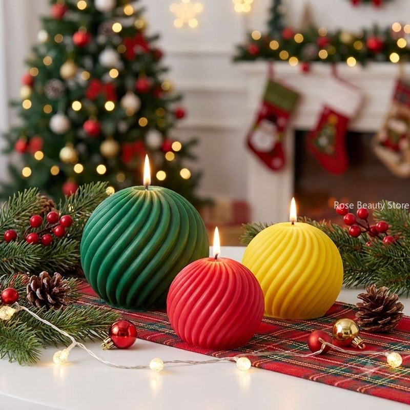 Ice Mold Sphere - 3D Kerstbal Kaars Siliconen Mal Aromatherapie