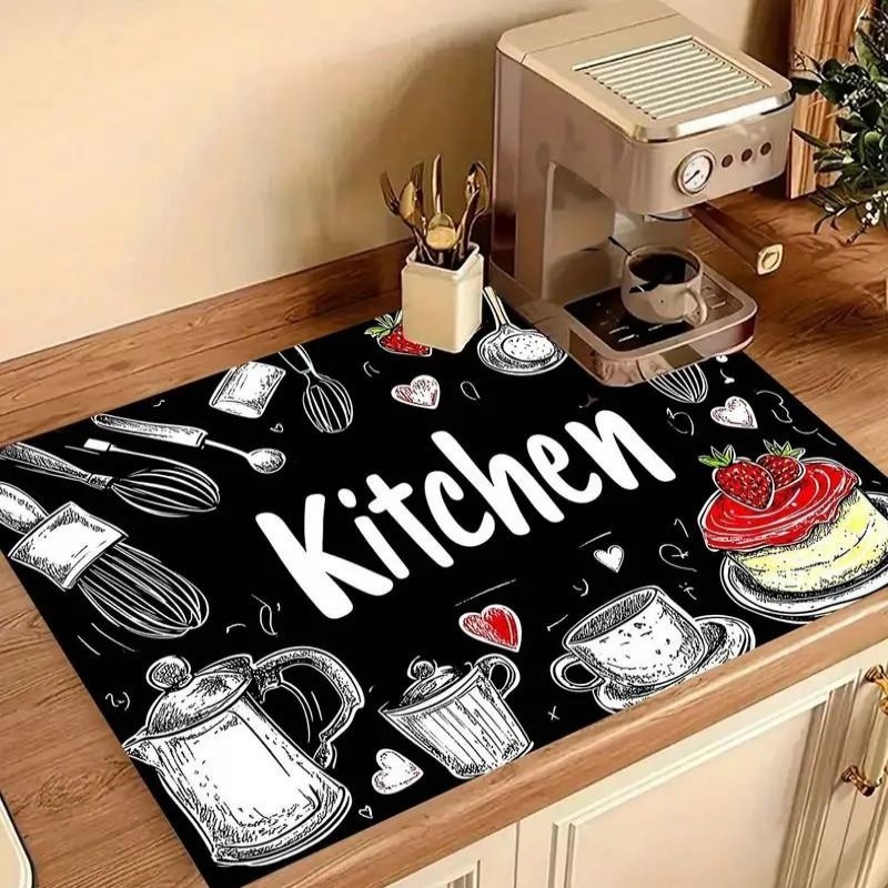 Bar Mat Rubber - Keuken Superabsorberende Mat Koffieschotel Aftapmat Droogmat