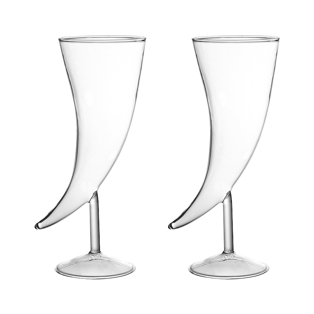 Home Bar Set - 2-delige set cocktailglazen met ossenhoornmotief, premium