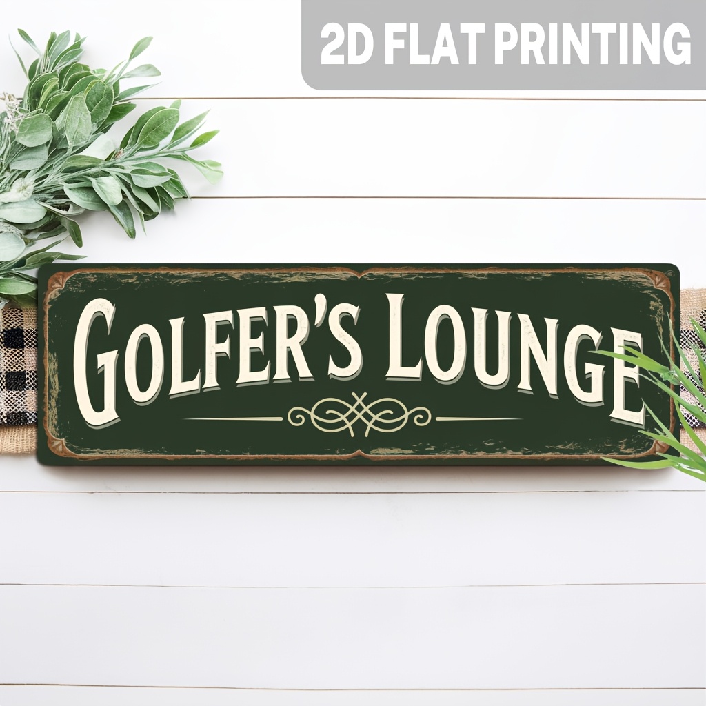 Home Bar Lounge - 2D plat, 1 stuk, vintage golfthema